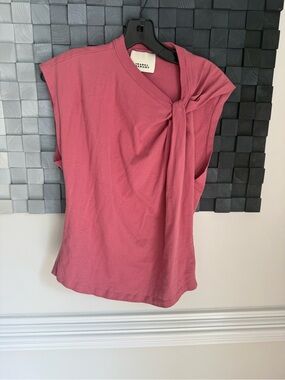 Isabel Marant Dusty Rose Sleeveless Knot-Detail Tank Top